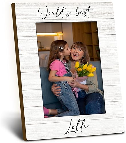 Lolli Regalos Marco de Fotos 4x6, Marco de Fotos de Madera para Abuela Lollis, Regalos de Navidad y Cumpleaños para Lollis de Nietos y Nietas, Los