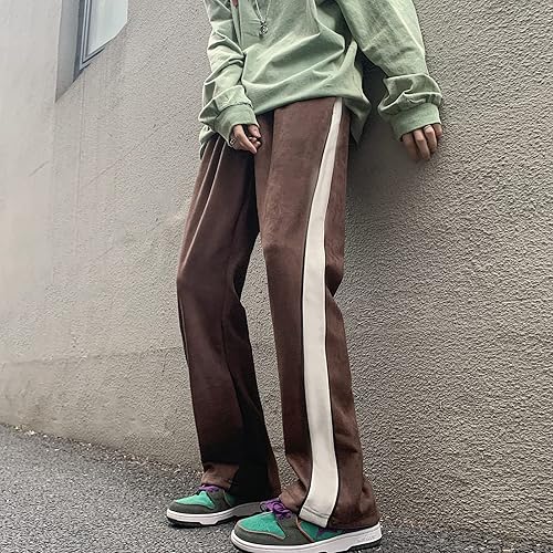 Miniatura 9 de Skateboard Frog Pantalones deportivos de gamuza con parte inferior ancha para hombre, estilo casual, pierna recta