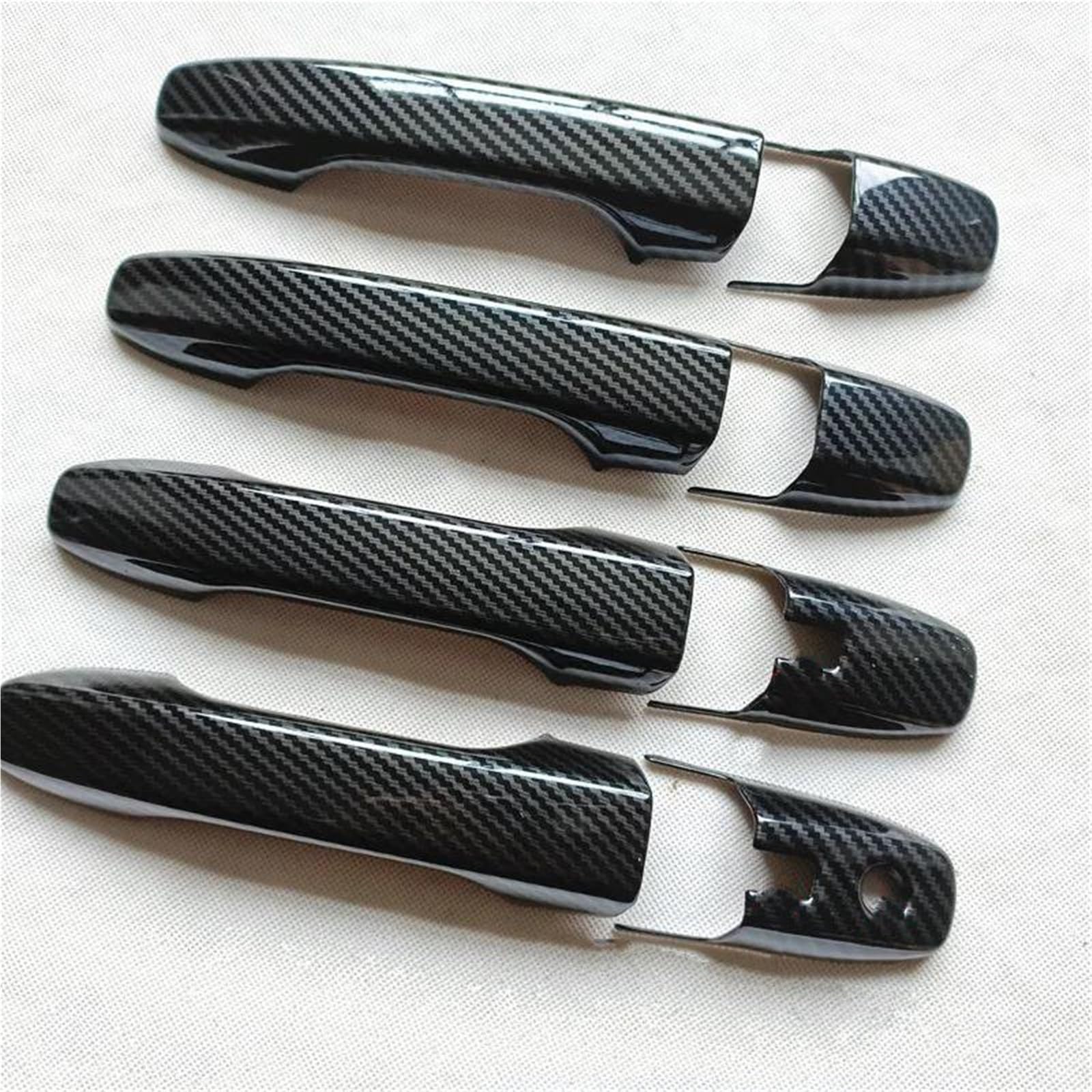 JTWMTY for Vios for Yaris for Ativ Sedan AC100 2023 2024 2025 Car Door Handle Cover Trim Plastic Imitation Carbon Fiber(Style 3)
