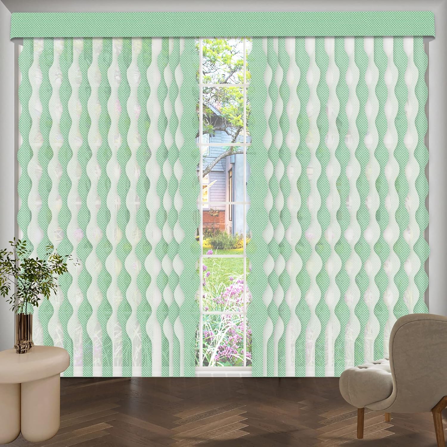 Cordless Light Filtering S Wave Vertical Window Blinds