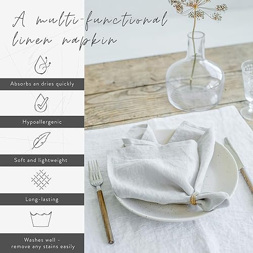 Miniatura 2 de MagicLinen Servilletas de cena de 100 % lino, servilletas de tela de cocina reutilizables para uso diario, juego de servilletas ecológicas para mesa
