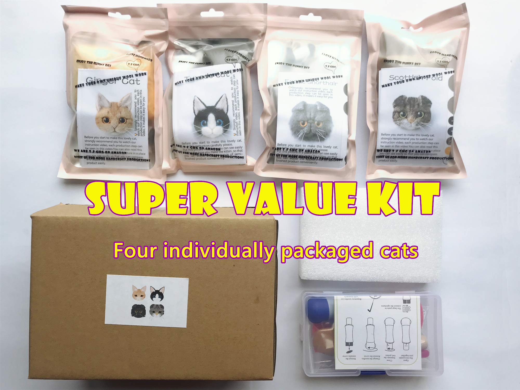 Kit Feutrage Laine 13 Pièces - Pochoirs Animaux, Moules DIY - Activité Manuelle Enfants & Adultes - Loisirs Créatifs Maison - 2
