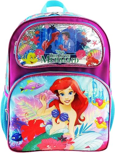 Disney Ariel Little Mermaid Deluxe - Mochila de 16 pulgadas