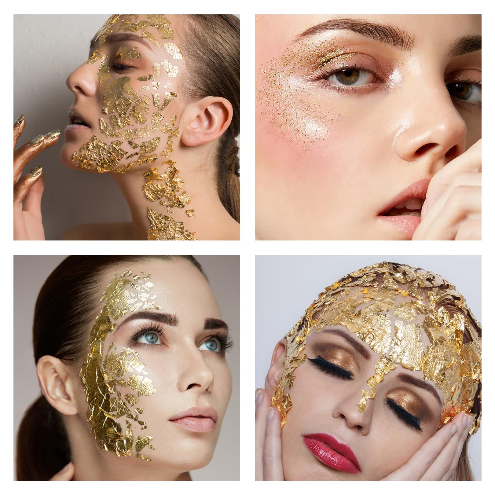 100 hojas de imitación de hojas de oro para manualidades, 8,5 x 8 cm, papel de hoja de oro, pintura acrílica, hojas de oro, hojas de metal para manualidades, uñas, pintura, proyecto de arte