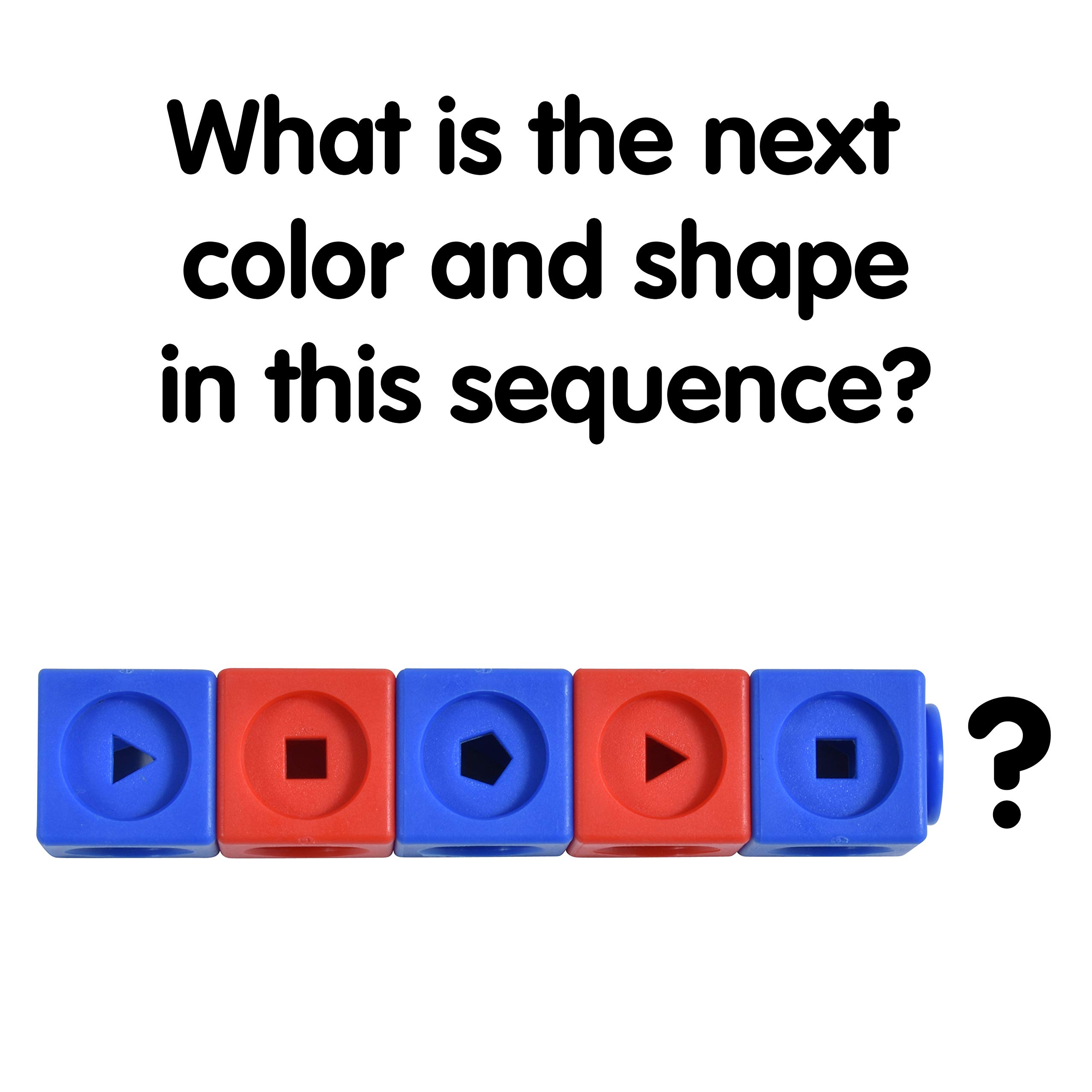 Edx Education Math Cubes - Set 100 Cubi Colorati 2cm, Con Forme Geometriche, Per Attività Matematiche E Costruzioni, Guida Inclusa