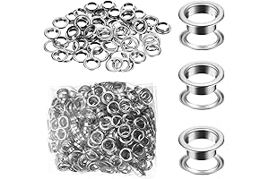 500 Pieces Metal Grommets and Washers Kit for Sturdy Finishing Touches (Silver, 1/4 Inch)
