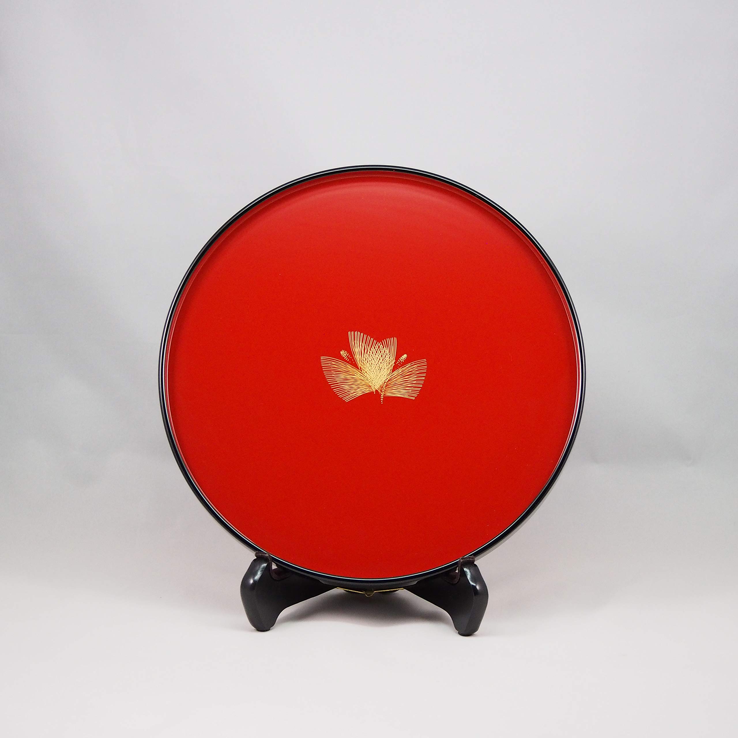 Amazon｜輪島塗しおやす漆器工房(Shioyasu Urushi Ware) 盆 黒内朱