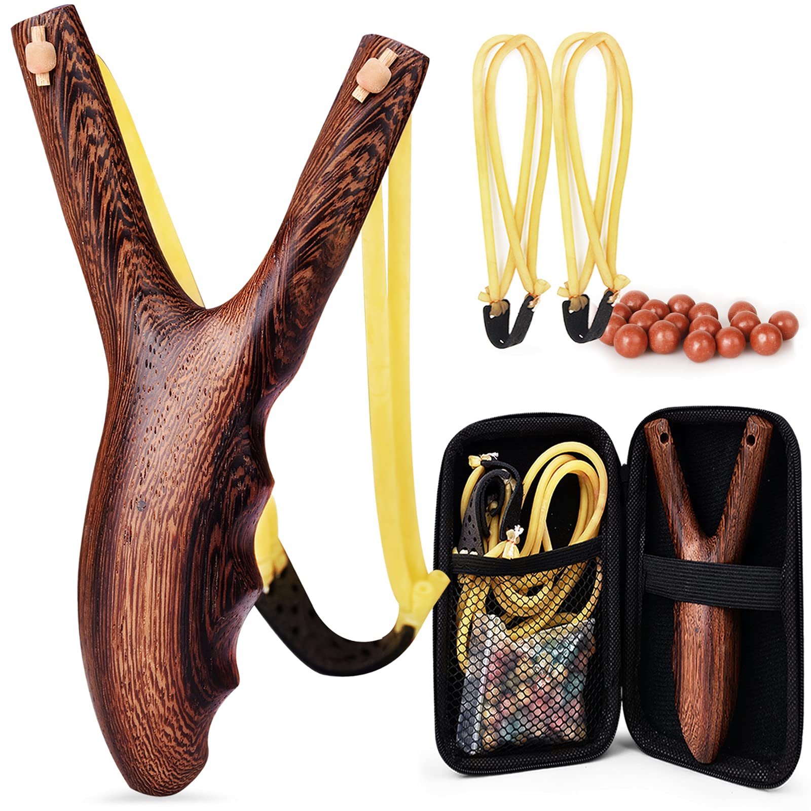 WLXW Ersatzgummi Für Steinschleuder - 10/30/50 Satz | Hochwertige Jagdgummis Mit Lederbeutel