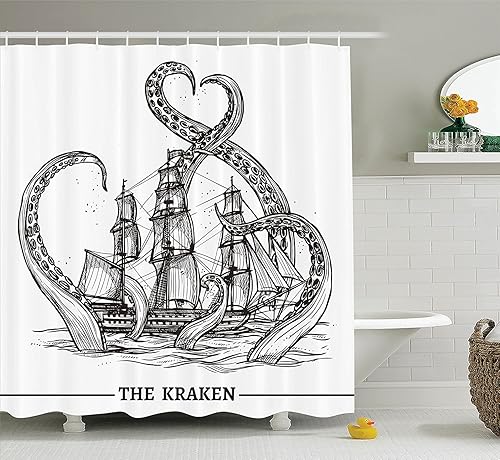 Miniatura 11 de Ambesonne Cortina para regadera náutica con palmeras