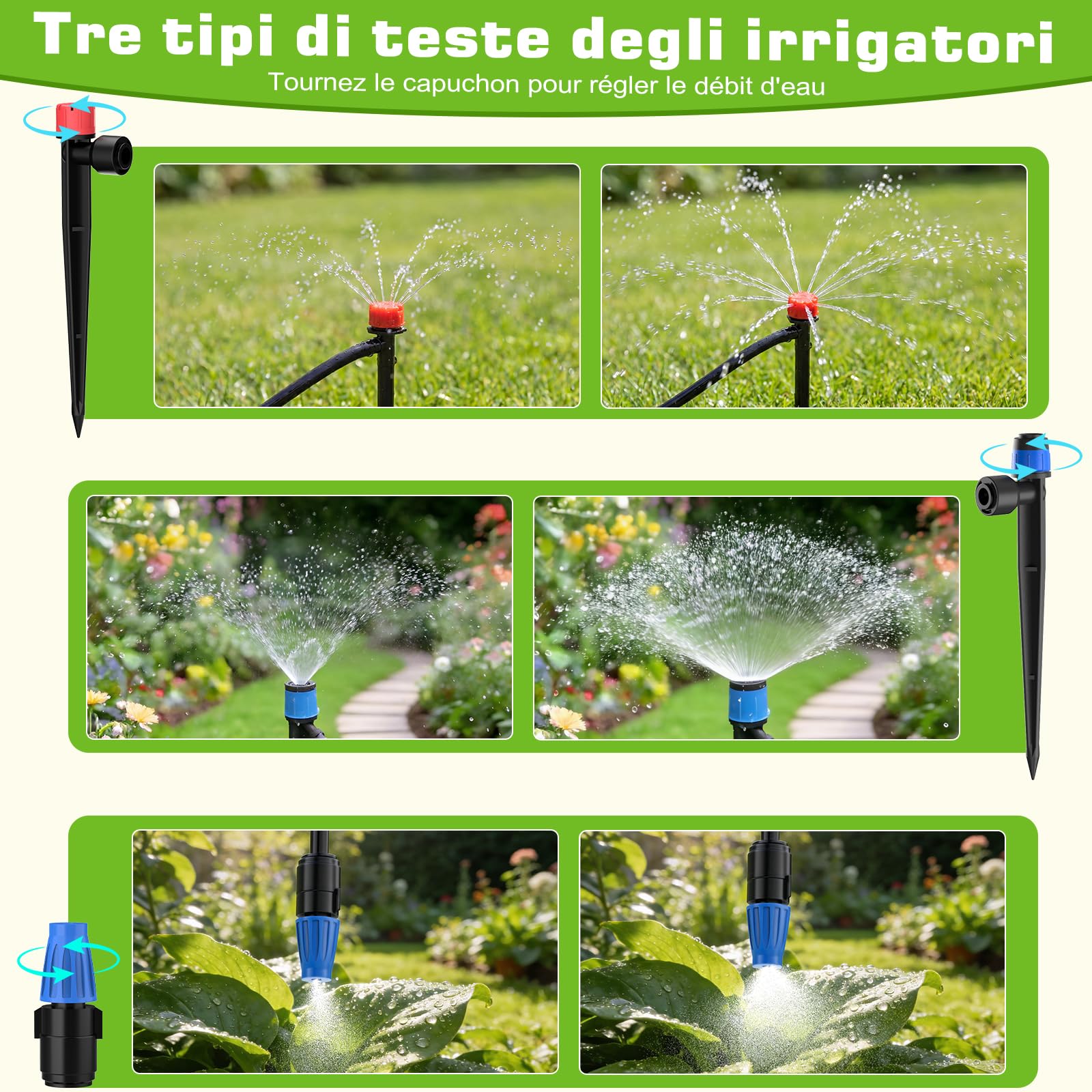 Kit di Irrigazione a Goccia con Timer Irrigazione, Sistema di Irrigazione Automatica Programmabile 25m Tubo Irrigazione a Goccia, Kit Irrigazione Giardino Completo per Giardino e Orto