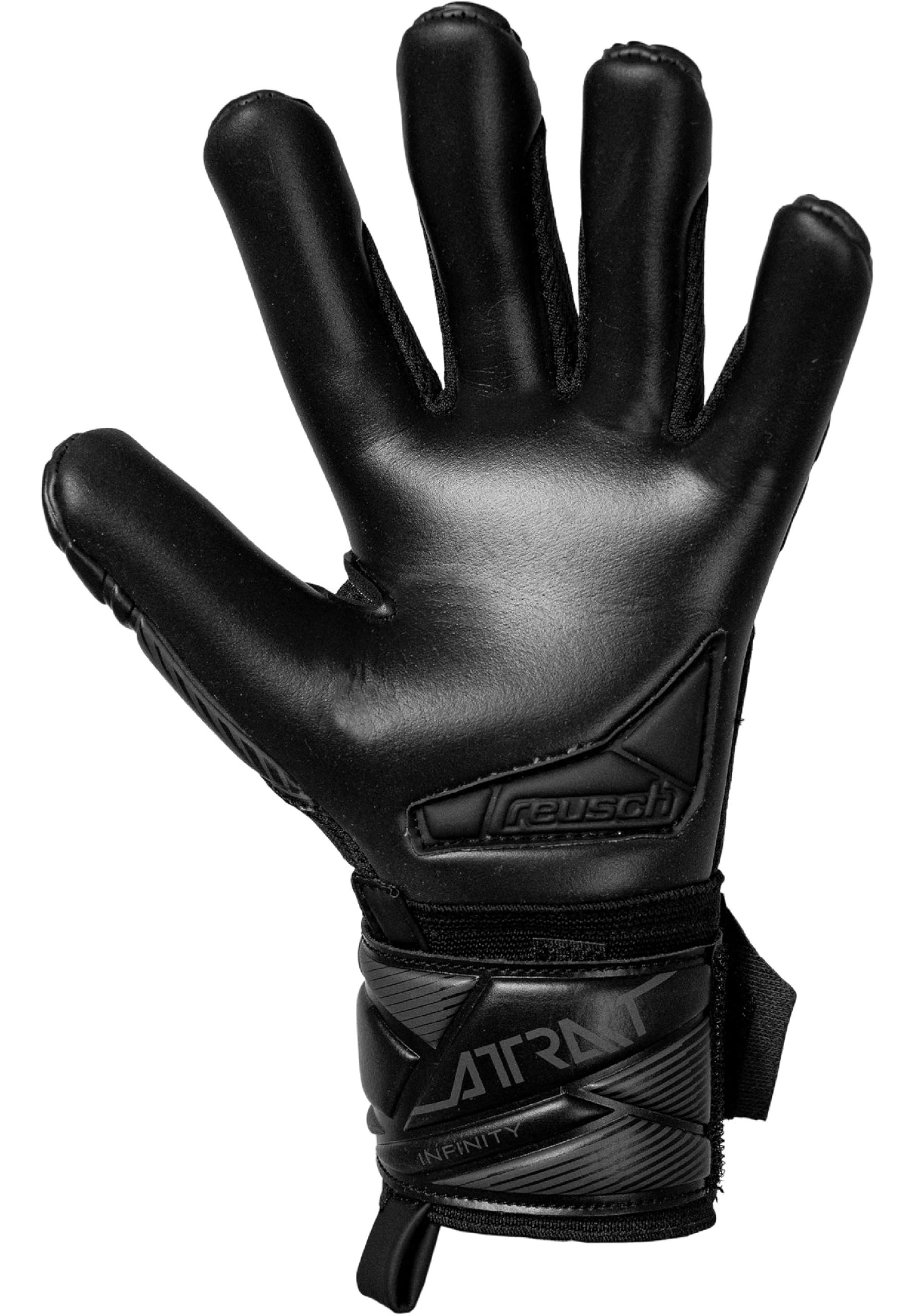 Reusch Guantes de Portero para niños y jóvenes, Agarre fiable, Transpirables, para Entrenamiento y Juego, césped Natural, césped Artificial y Campo Duro, Talla 4 – 8, Atracto Infinity Evolution NC