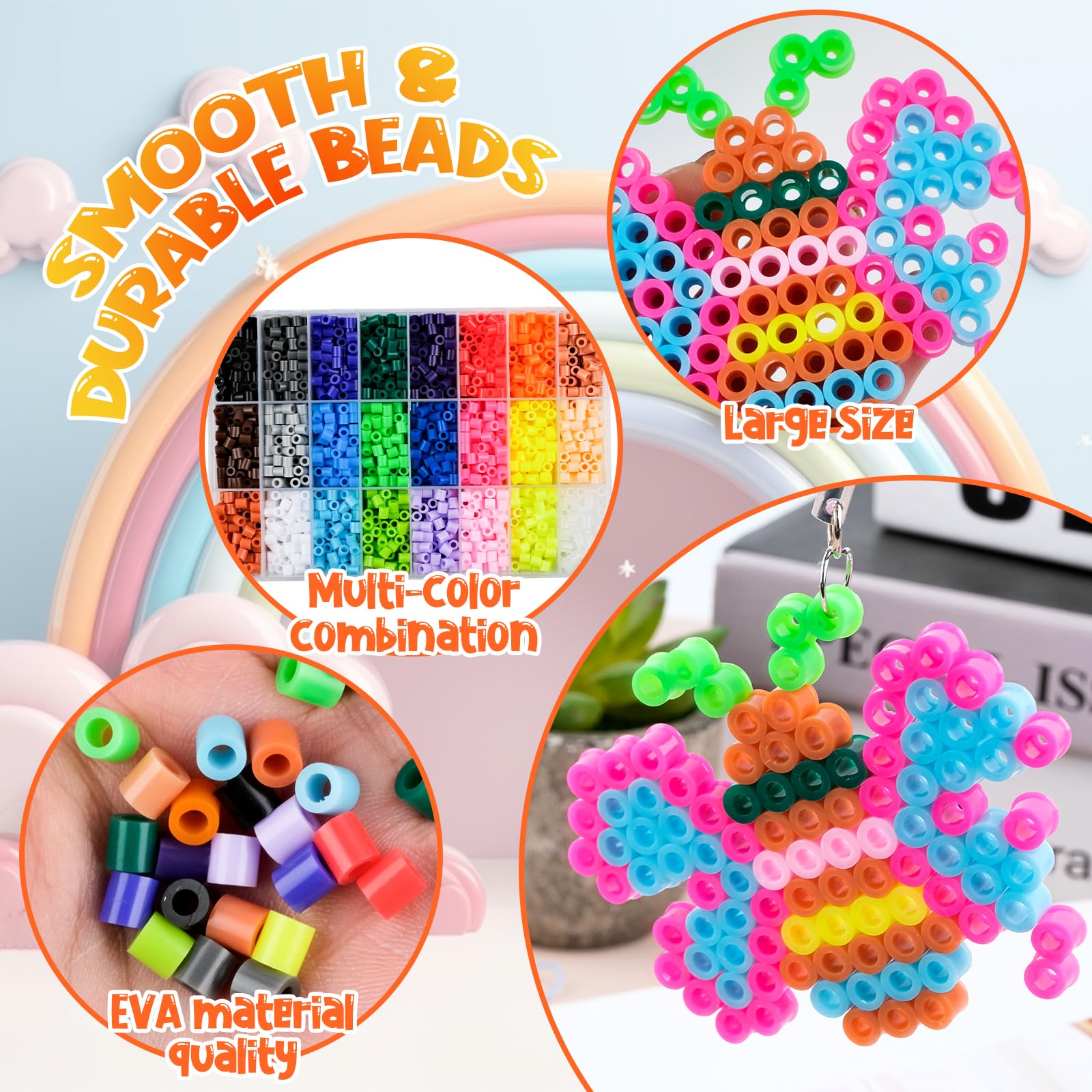 Aquabeads Noel 8300 Pièces Perles A Repasser De Noël 5mm Perle A Repasser 24 Couleurs Perles à Repasser