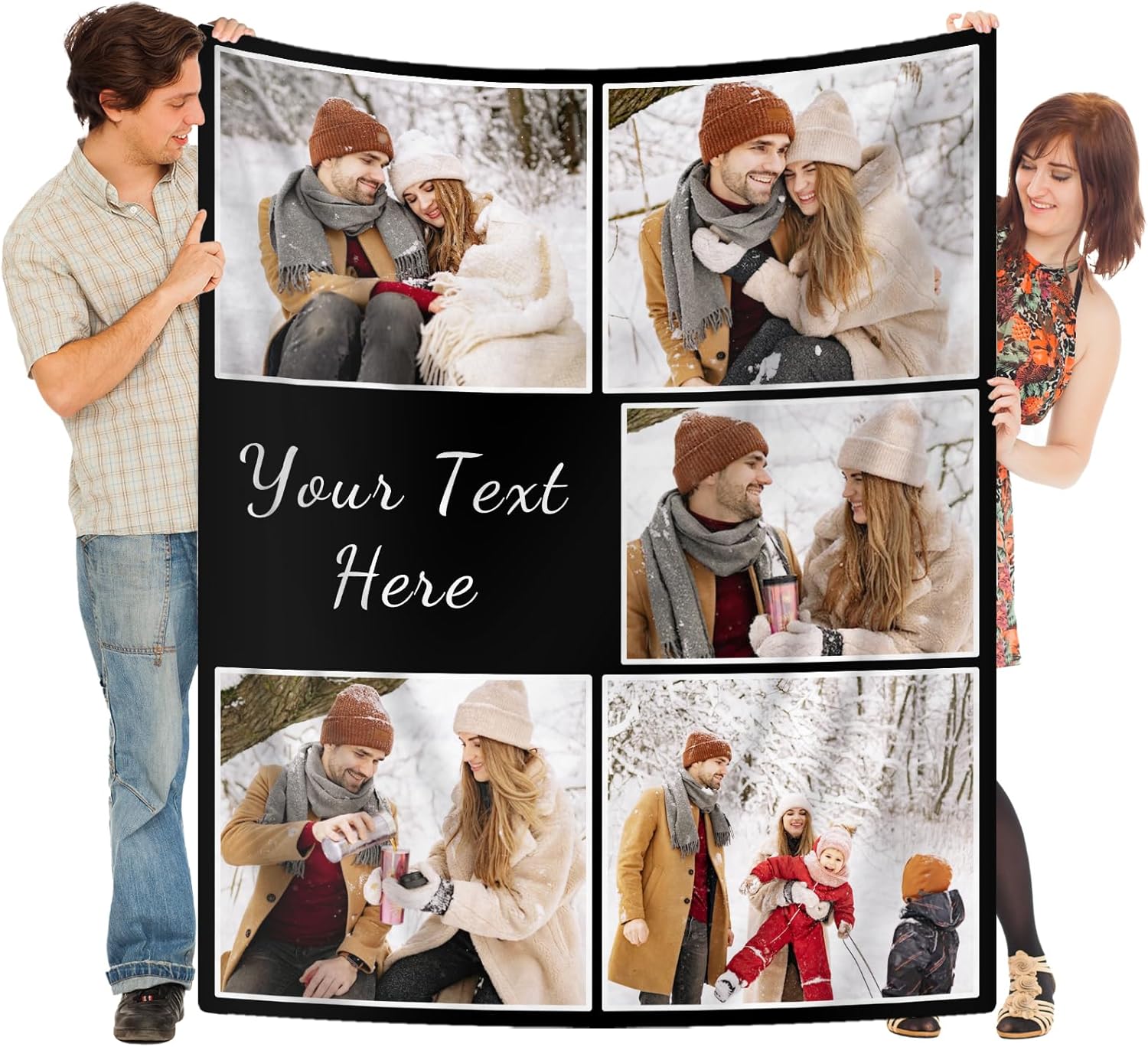 Purefly Custom Blanket with Picture for Couples