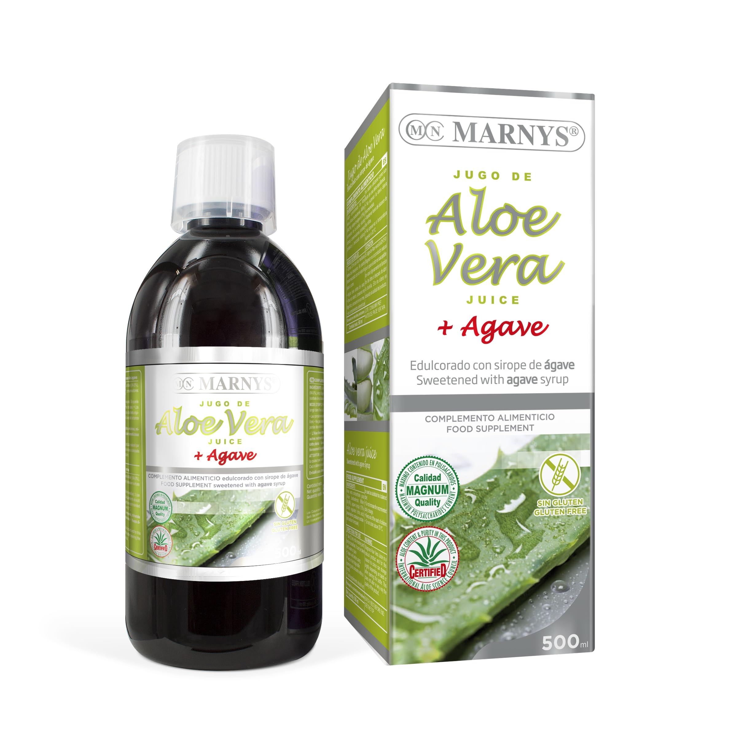 MARNYS Aloe Vera Juice 500ml, Refreshing Daily Aloe Vera Drink Food Supplement, Naturally Sourced Aloe for Digestive Wellness & Hydration as Part of a Balanced Lifestyle