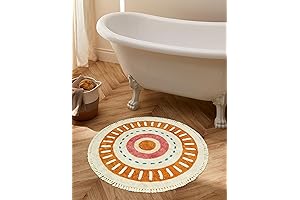 Lukinbox Boho Bathroom Rugs: Enhance Your Home with Vibrant Circular Style