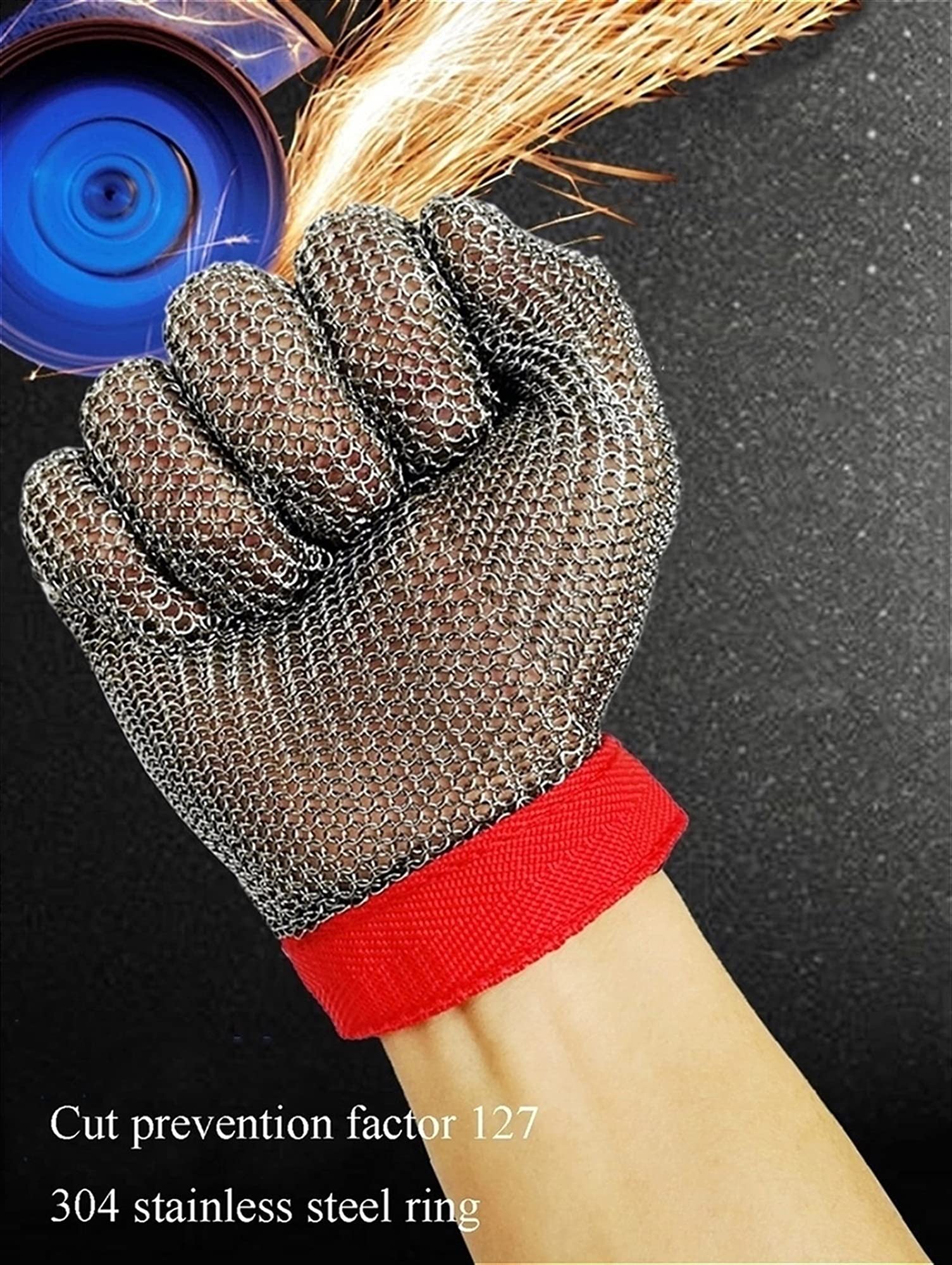 WXYZ Guantes Resistentes al Alambre de Acero Resistente, Guantes de Trabajo de Seguridad para Cocina, jardín y Matanza (Color : 6pcs/S)