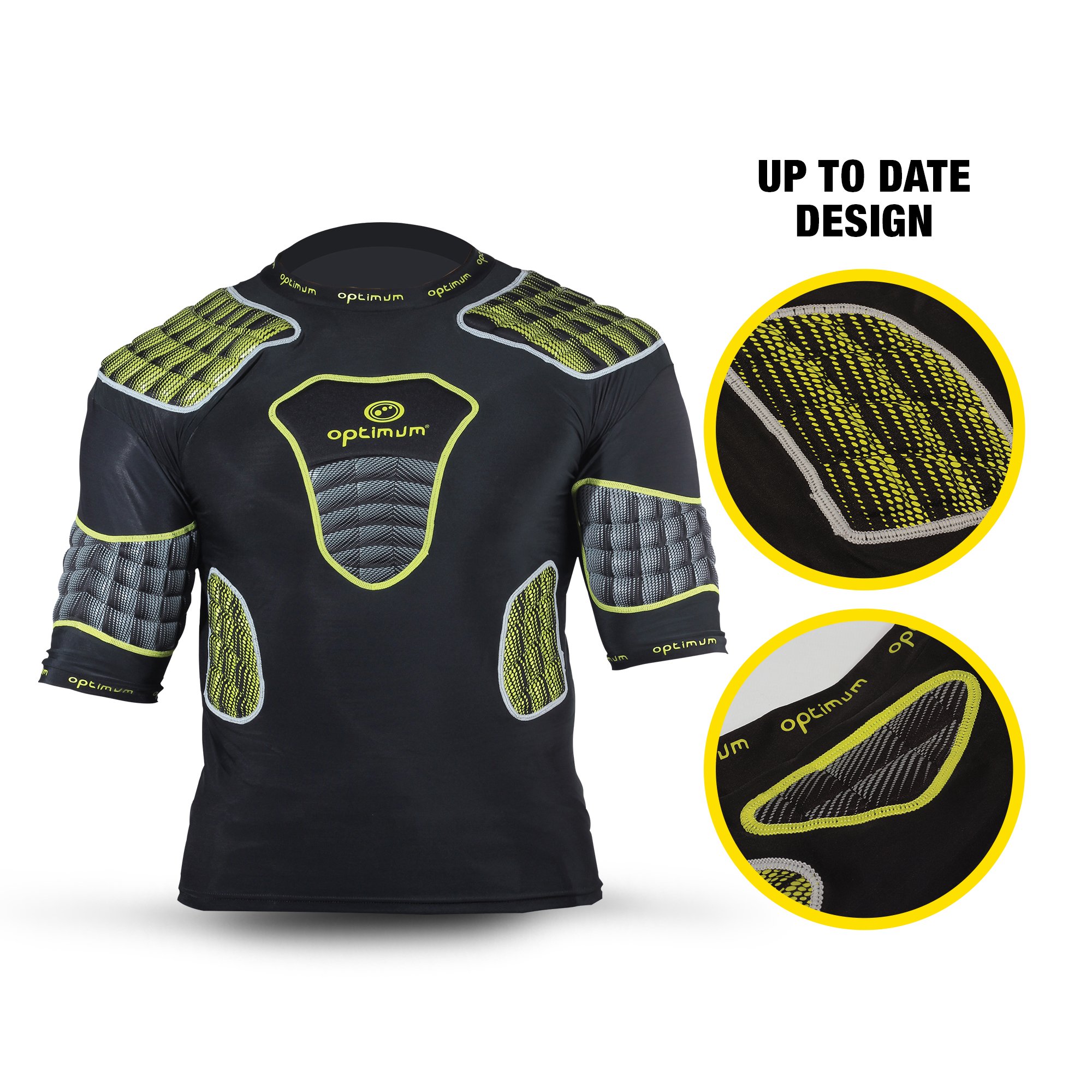 OPTIMUM Herren Atomik Schutz Schulterpolster, Herren, Atomic, Schwarz/Gelb/Grau