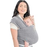 KeaBabies Baby Wrap Carrier - All in 1 Original Baby Carrier Newborn to Toddler Sling&comma; Easy to Wear&comma; Hands Free Bonding&comma; Lightweight&comma; Breathable Infant Wraps &lpar;Classic Gray&rpar;