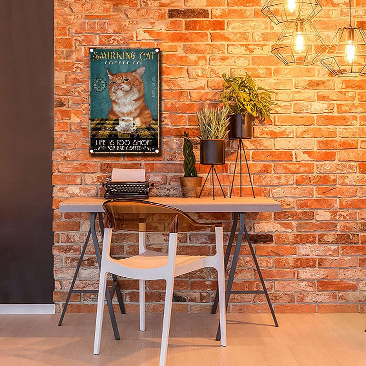 猫 コーヒー ブリキ看板 20×14 ミニ レトロ インテリア Amazon.co.jp: RXETYNVG ビンテージ 猫 ブリキ看板 - レトロ コーヒー