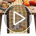 Autumn Fall Leaves Table Runner Dresser Scarves Thanksgiving Day Cotton Linen Burlap Table Runners for Dining Party Family Holiday Events,Gnomes Pumpkins on Buffalo Plaid Kitchen Decor,13x70in - Image 4
