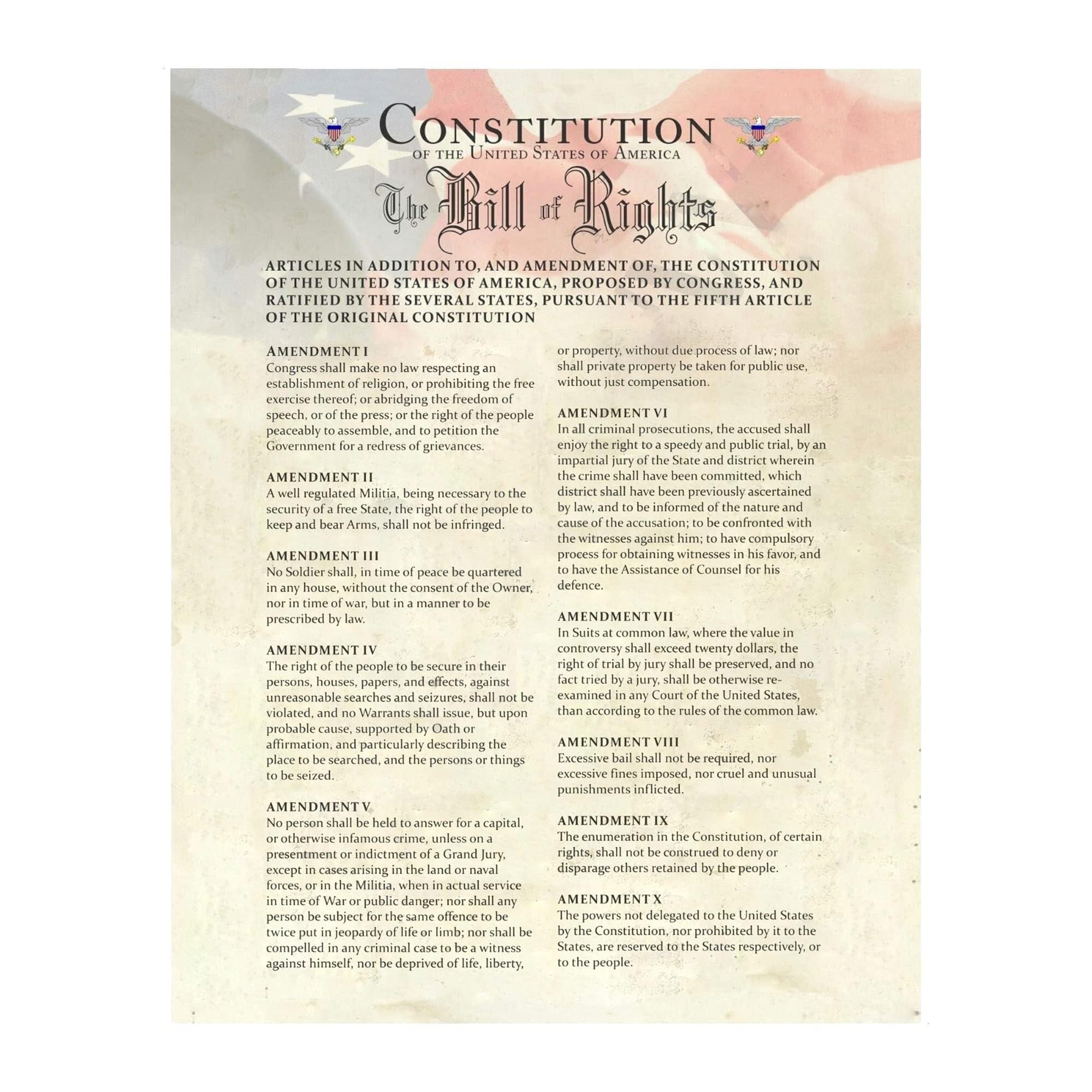 SSOPTMCB Historical American Patriotic Poster - USA Flag and Founding Documents Art Print, Educational & Inspirational Decor for School, Library or Study(Framed,12x18inch(30x45cm))