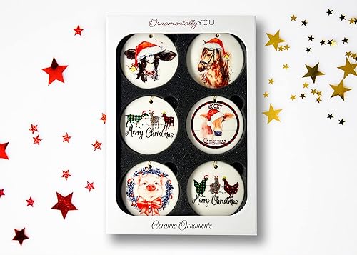 Miniatura 4 de Adornos de Navidad con temática de animales de granja (paquete de adornos de Navidad de animales de granja)