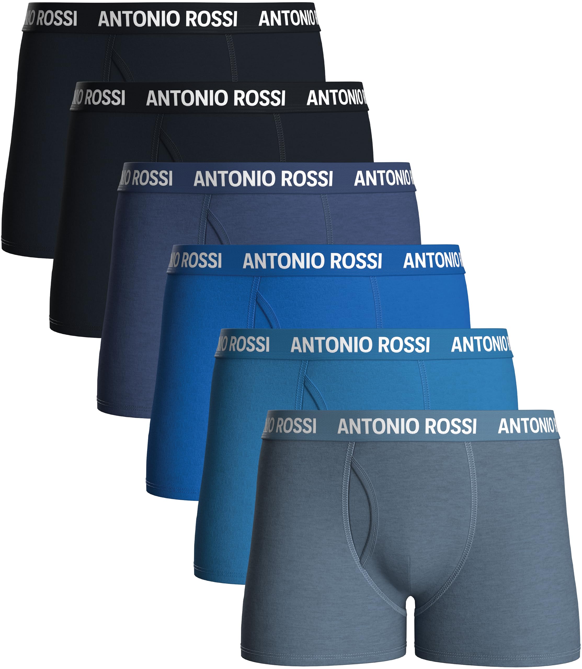 ANTONIO ROSSI Confezione da 6/12 boxer da uomo con apertura aperta, boxer aderenti, in cotone super morbido, senza etichette pruriginose, traspiranti, traspiranti e traspiranti