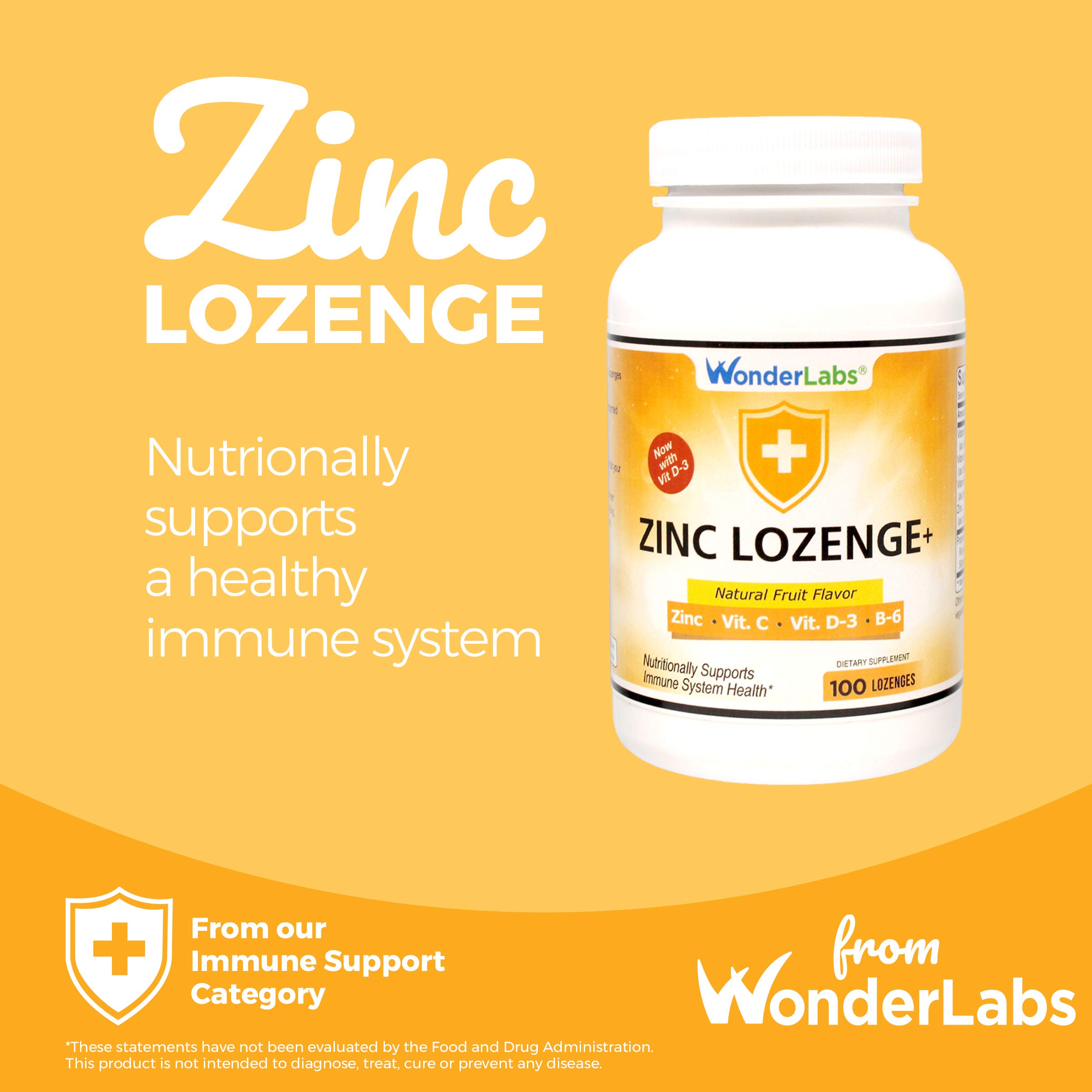 Wonder Laboratories Zinc Lozenges with Vitamin C Fruit Flavored