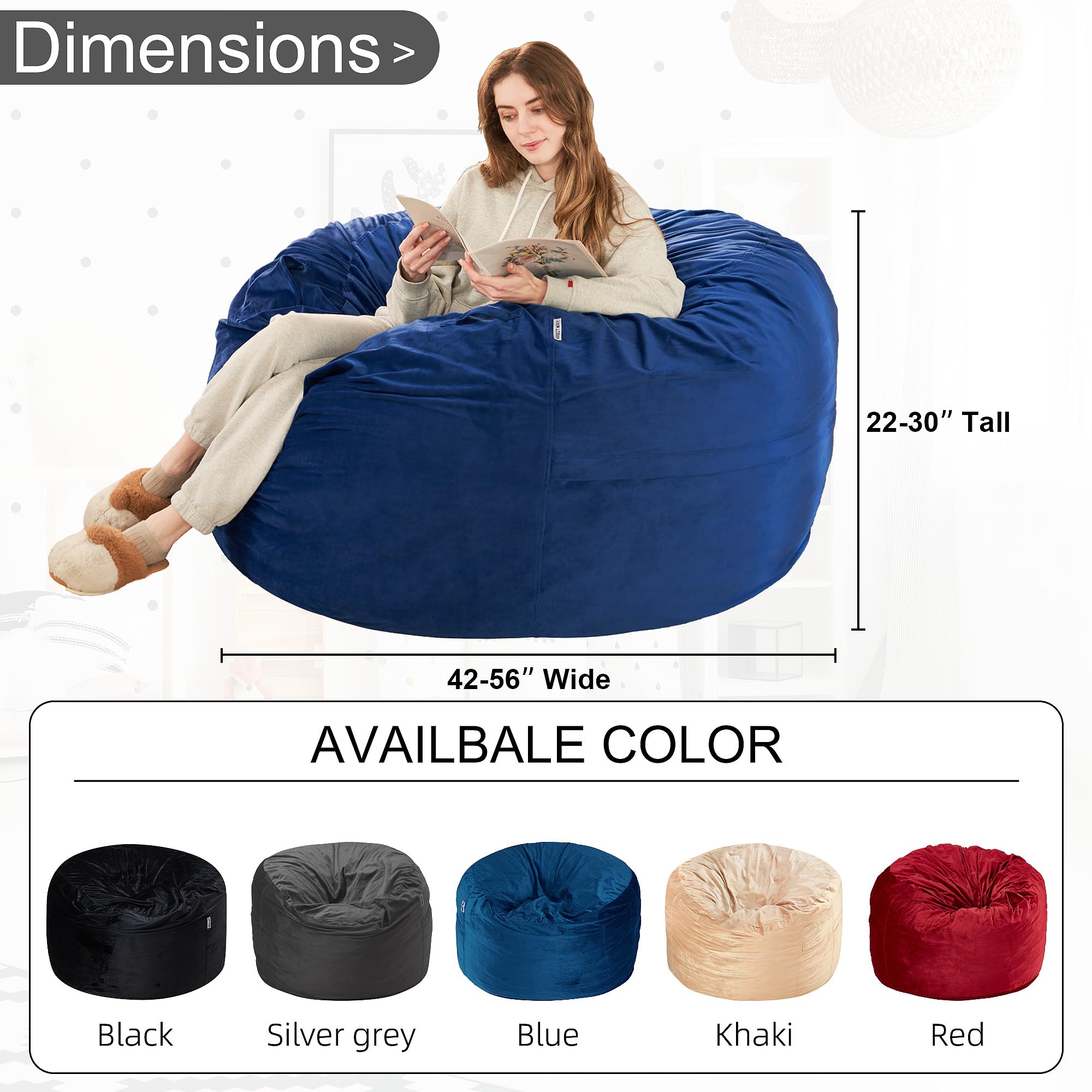 Bean Bag Chair HDMLDP s For Kids Comfy Fluffy Big Joe Cover