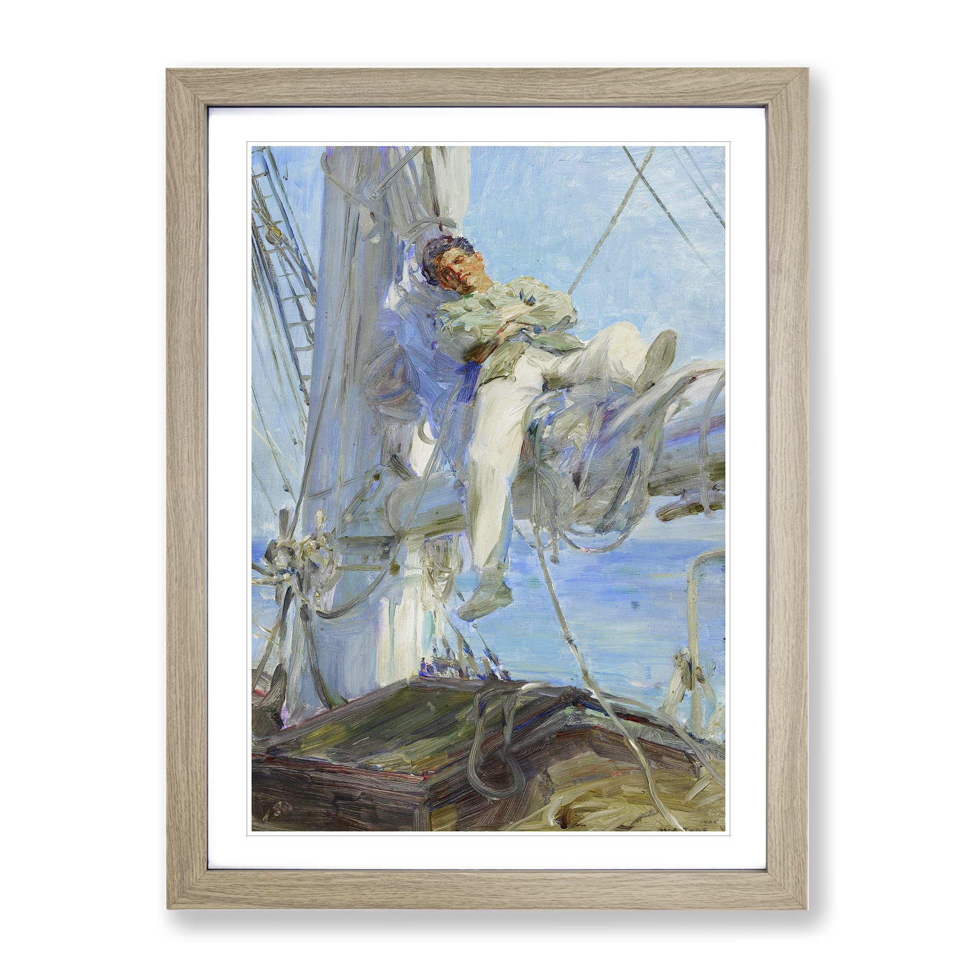 Sleeping Sailor By Henry Scott Tuke Classic Painting Framed Wall Art Print