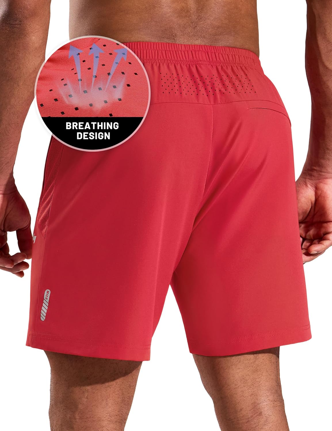 MIER Mens Athletic Shorts 7 Inch Inseam Quick Dry Breathable Running Gym Workout Shorts with 3 Zipper Pockets, No Liner - Image 3