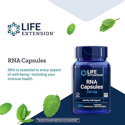 Miniatura 4 de Life Extension Cápsulas de ARN 500 mg - píldoras suplementarias de ácido ribonucleico para apoyo inmunológico células saludables y respuesta