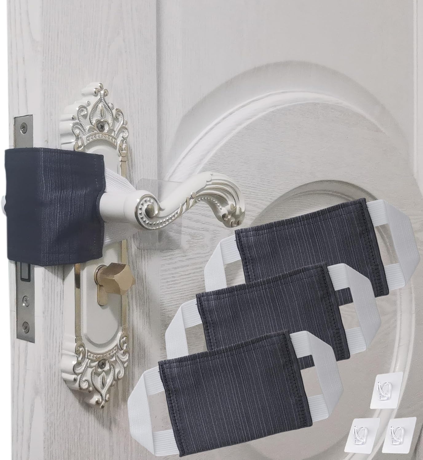 SLIFEOW Door Silencer Cloth Latch Covers, Quiet Door