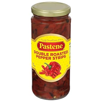 Pastene Double Roasted Pepper Strips, 16 Ounce