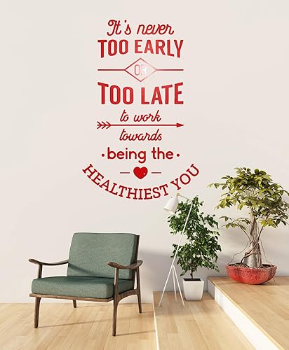 Miniatura 2 de Vinilo grande de vinilo para pared, frase saludable que dice inspirar salud, decoración de oficina médica, pegatinas mural (ig5602)