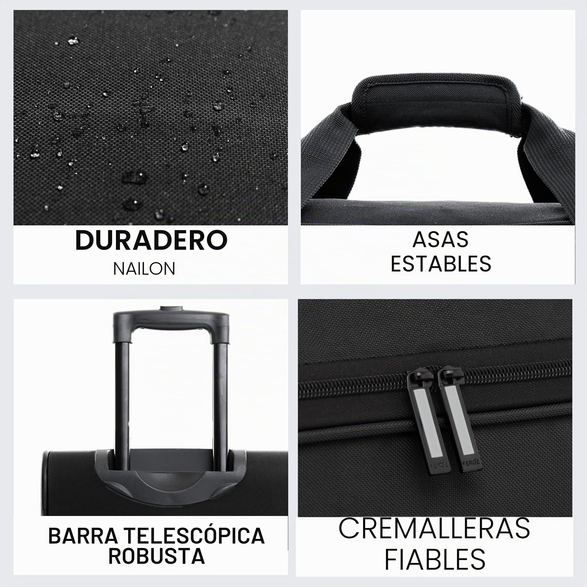 FERGÉ Bolsa de Viaje con Ruedas Paris | Compartimento Separado para Zapatos Maleta Blanda Trolley Bolsa de Viaje Weekender Paris 90 litros, Negro