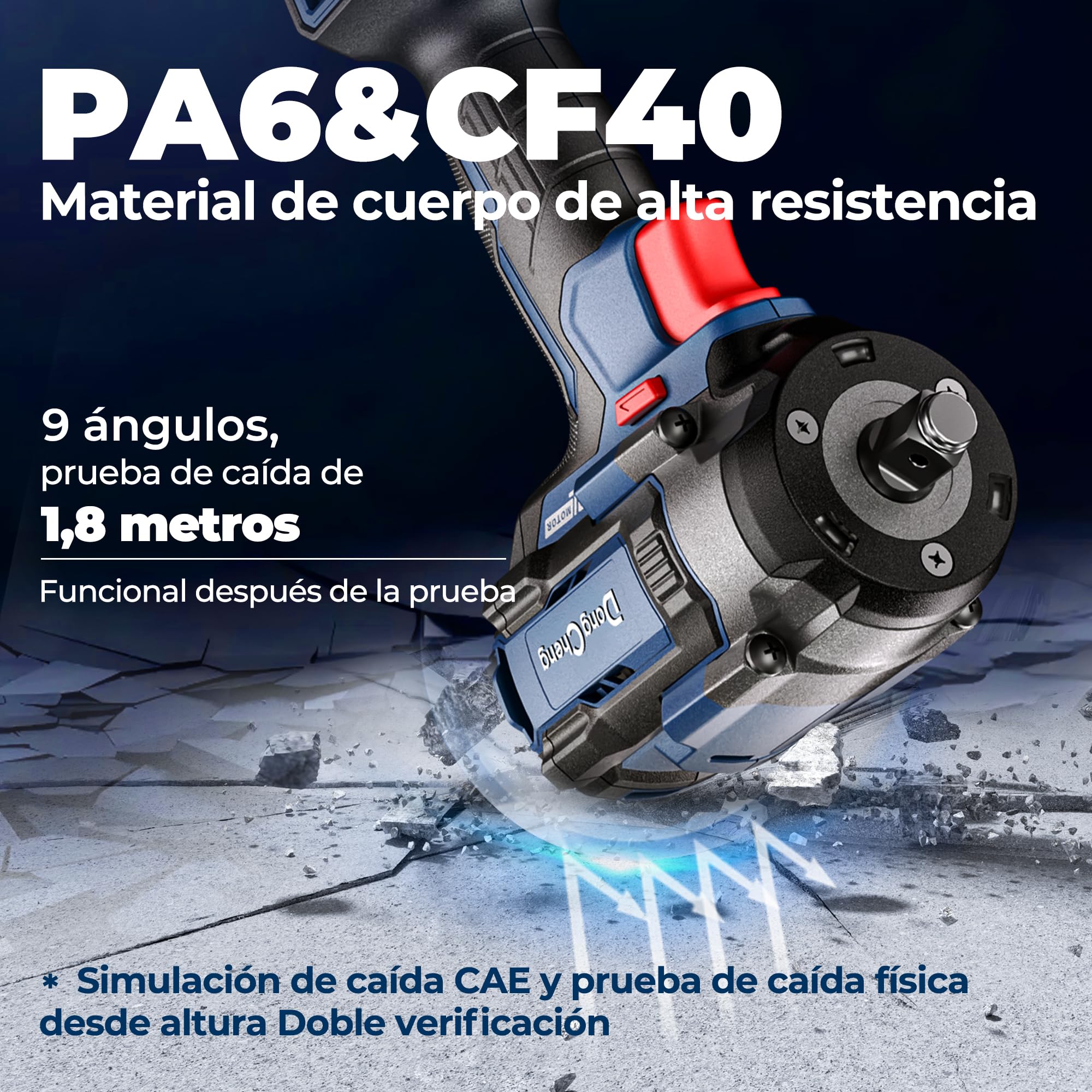 DongCheng Llave de Impacto Inalámbrica 20V 4.0Ah Batería 800 Nm de Par Llave de Tuercas Eléctrica 2400 rpm 4 Velocidades con Dados 17-24mm y Luz LED para Cambiar Ruedas Mecánica Coche Taller Obra