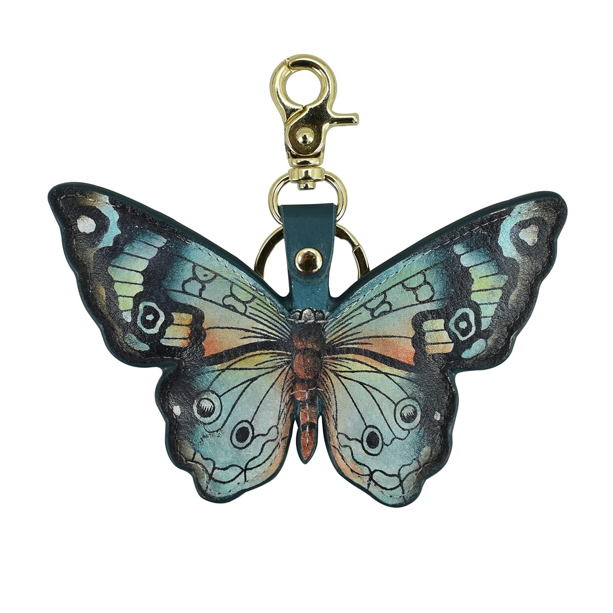 Anuschka Women’s Hand Painted Genuine Leather Bag Charm - Butterfly Melody