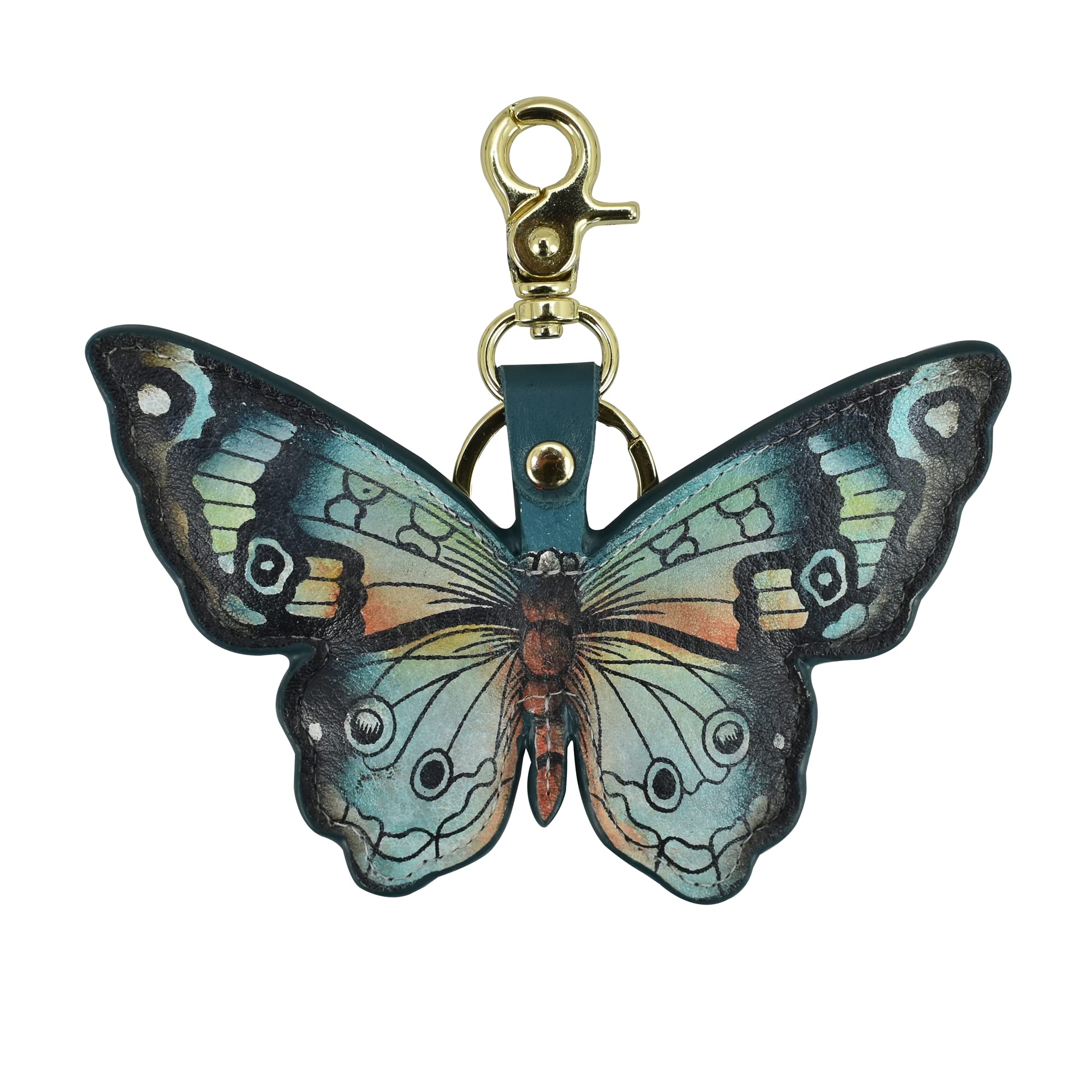 Anuschka Women’s Hand Painted Genuine Leather Bag Charm - Butterfly Melody