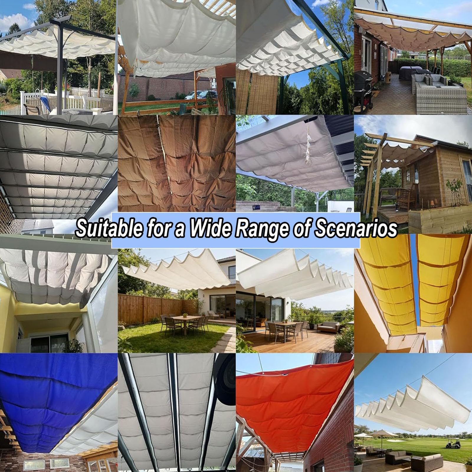 Einziehbare Welle Sonnensegel 300 x 600 cm mit Wasserdichtem & Uv-Beständigem Segeltuch, Reißfeste Schattenabdeckung Aufrollbar Segeltuch Markise für Outdoor Balkon, Dunkelgrau