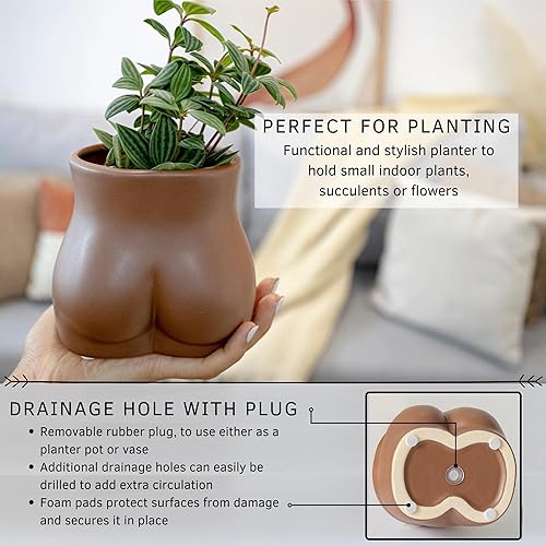 Miniatura 7 de Ahorra 10 en estantes colgantes para pared Juego de 2 con ganchos Estante de madera de macramé, jarrón de cuerpo con forma femenina, jarrones para