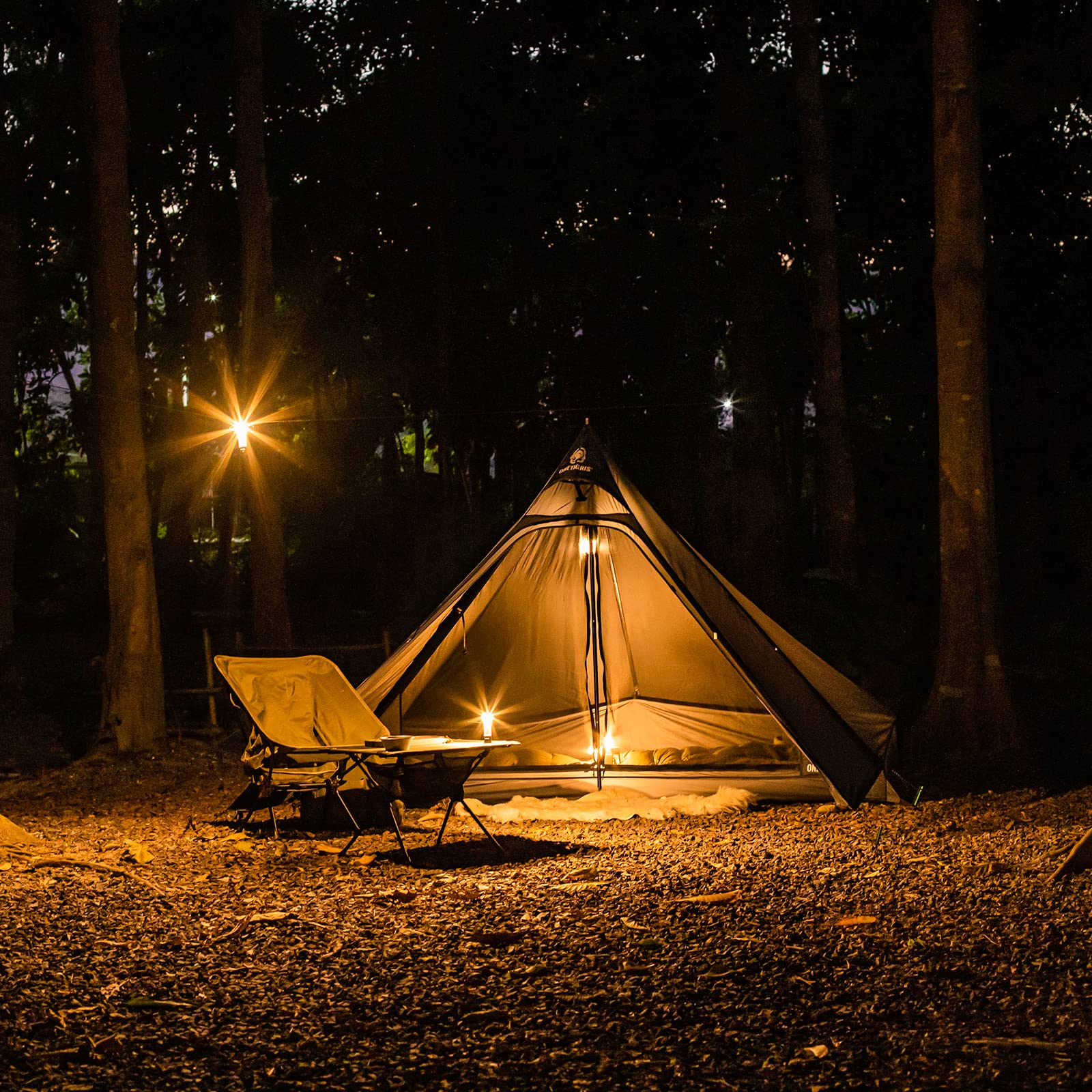 OneTigris Tetra Tente ultralégère Tipi 1-2 Personnes, randonnée Tente à arceaux avec Maille intérieure, Tente de Camping imperméable 3 Saisons, idéal pour Le Camping en Plein air, Sac à Dos Tourisme
