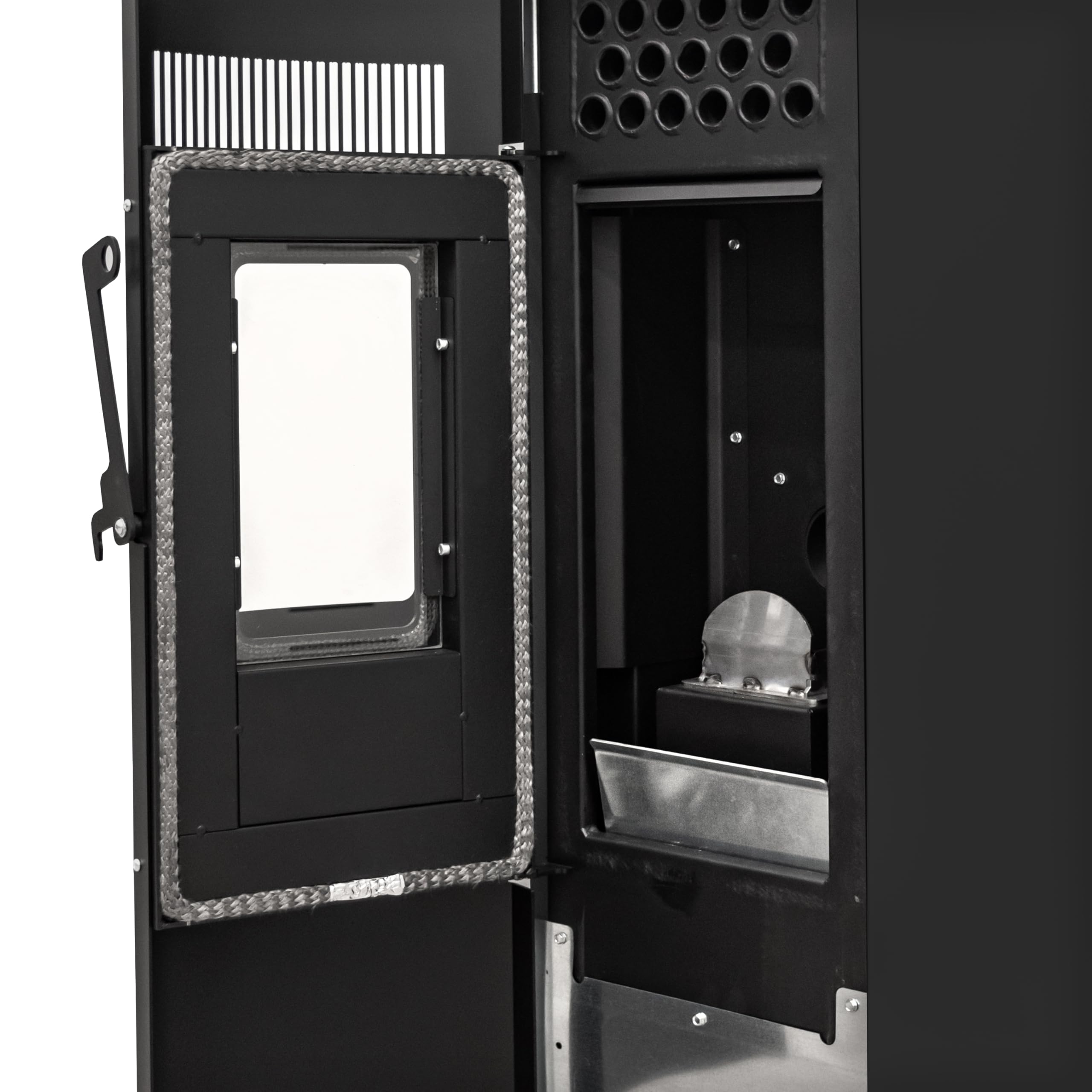STUFE A PELLET ITALIA Boston 9 KW WiFi | Poêle à Granulés à Air Ventilé Efficacité 91% Chauffe 80m² Autonomie 21H Programmable Contrôle à Distance WiFi 5 Vitesses et Puissances Garantie 24 Mois Noir
