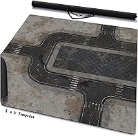 Vista 7 de Warzone Studio Alfombrilla de batalla de goma de doble cara de 4 x 4 pies: incorporación + Tempedus + bolsa