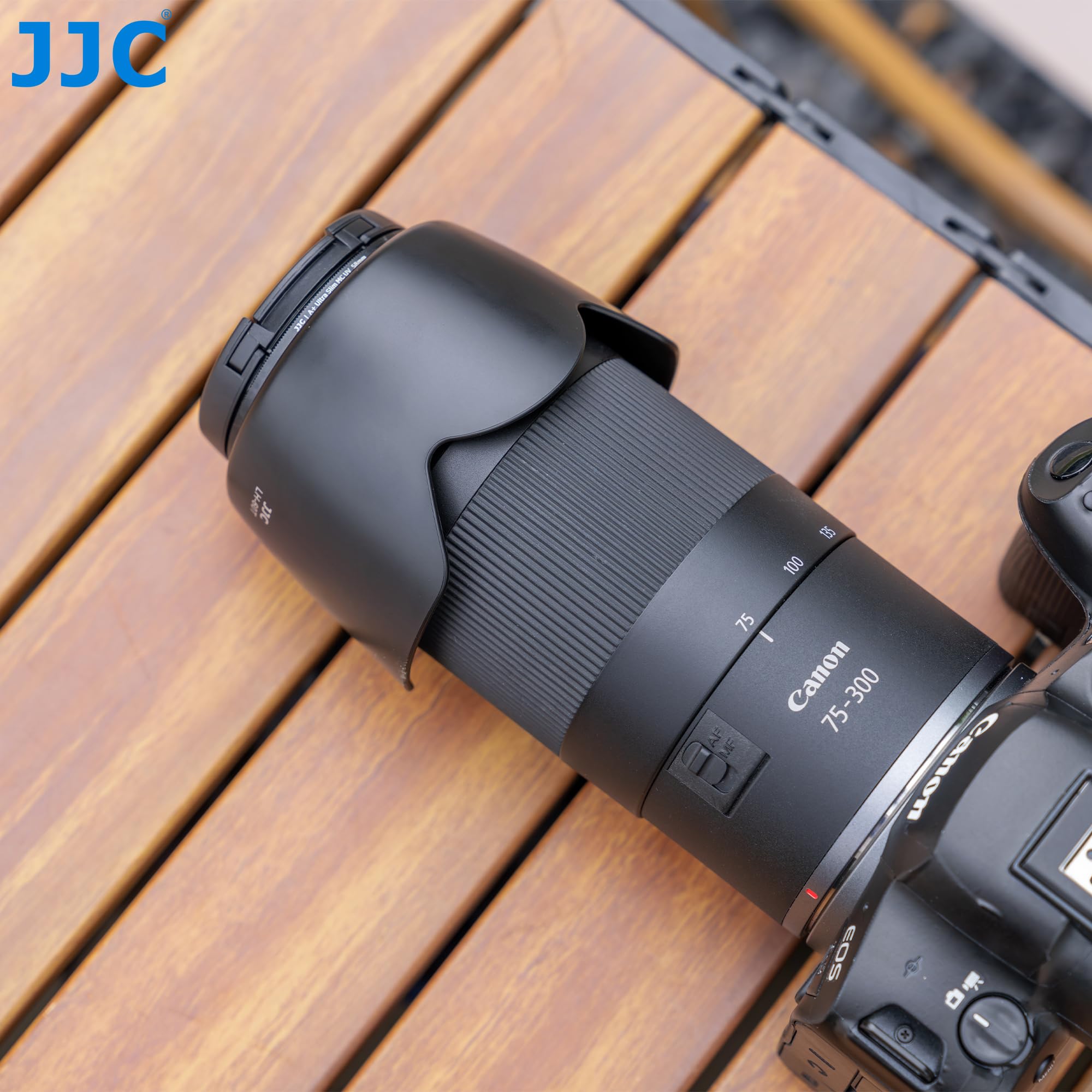 JJC Tulip ET-60 - Paraluce a baionetta da 58 mm per Canon RF 75-300mm F4.0-5.6, EF 75-300mm F4-5.6 III, EF 75-300mm F4-5.6 III USM, EF-S 55-250mm F4-5.6 IS, EF-S 55-250mm mm F4-5 .6 IS II, EF 90-300mm