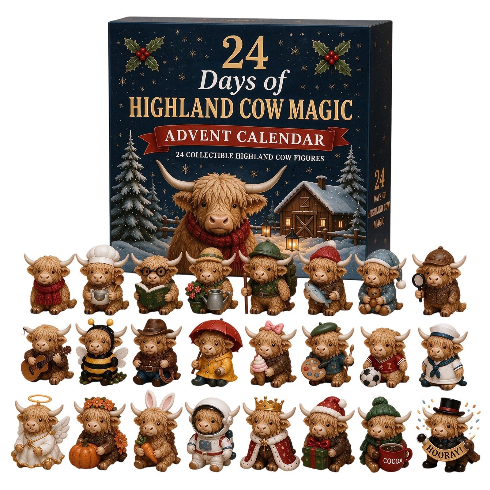Highland Cow Advent Calendar 2026, 24 Days of Cow Magic Advent Calendar