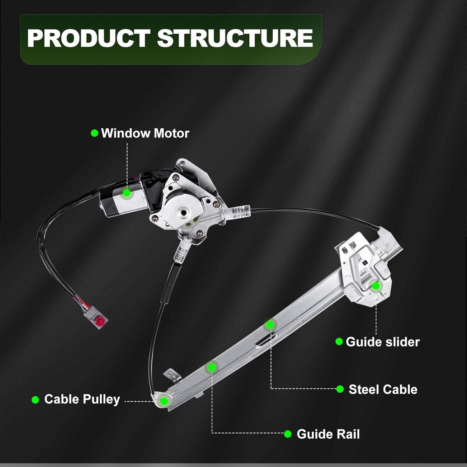 SCITOO Power Window Regulator and Motor fit for 2003 2004 2005 2006 2007 2008 2009 2010 2011 for Honda Element Front Left Side 748-131
