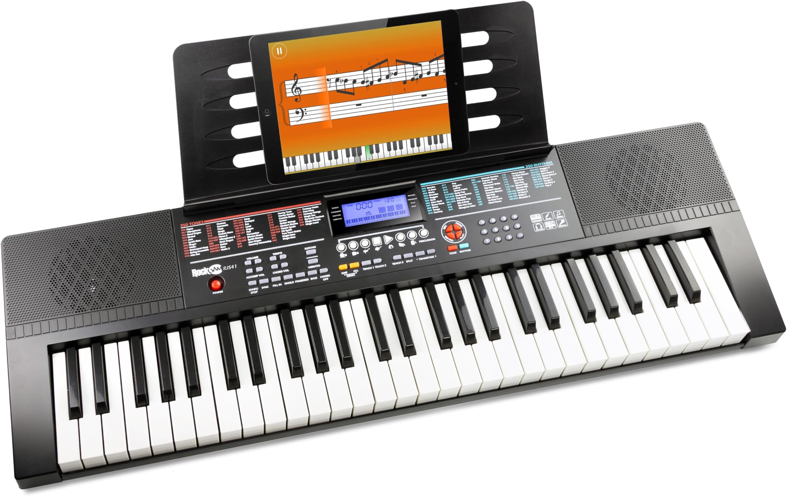 RockJam 49 Key Keyboard Piano with Power Supply, Sheet Music Stand