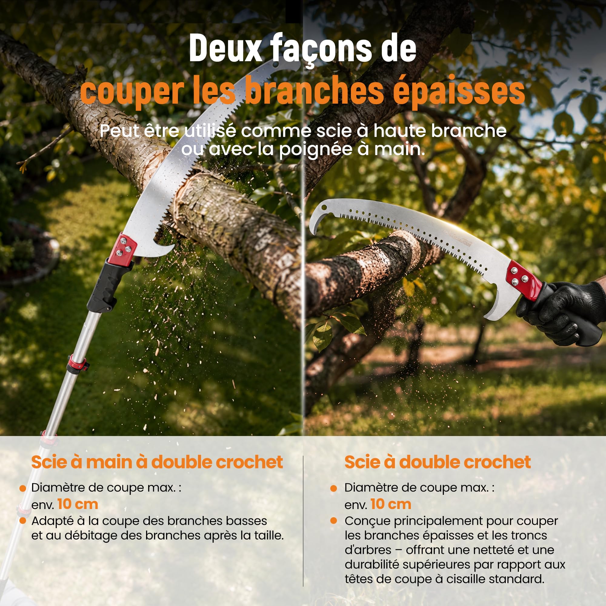 maXpeedingrods 600cm Scie d'Élagage Coupe Branche Telescopique Manuelle