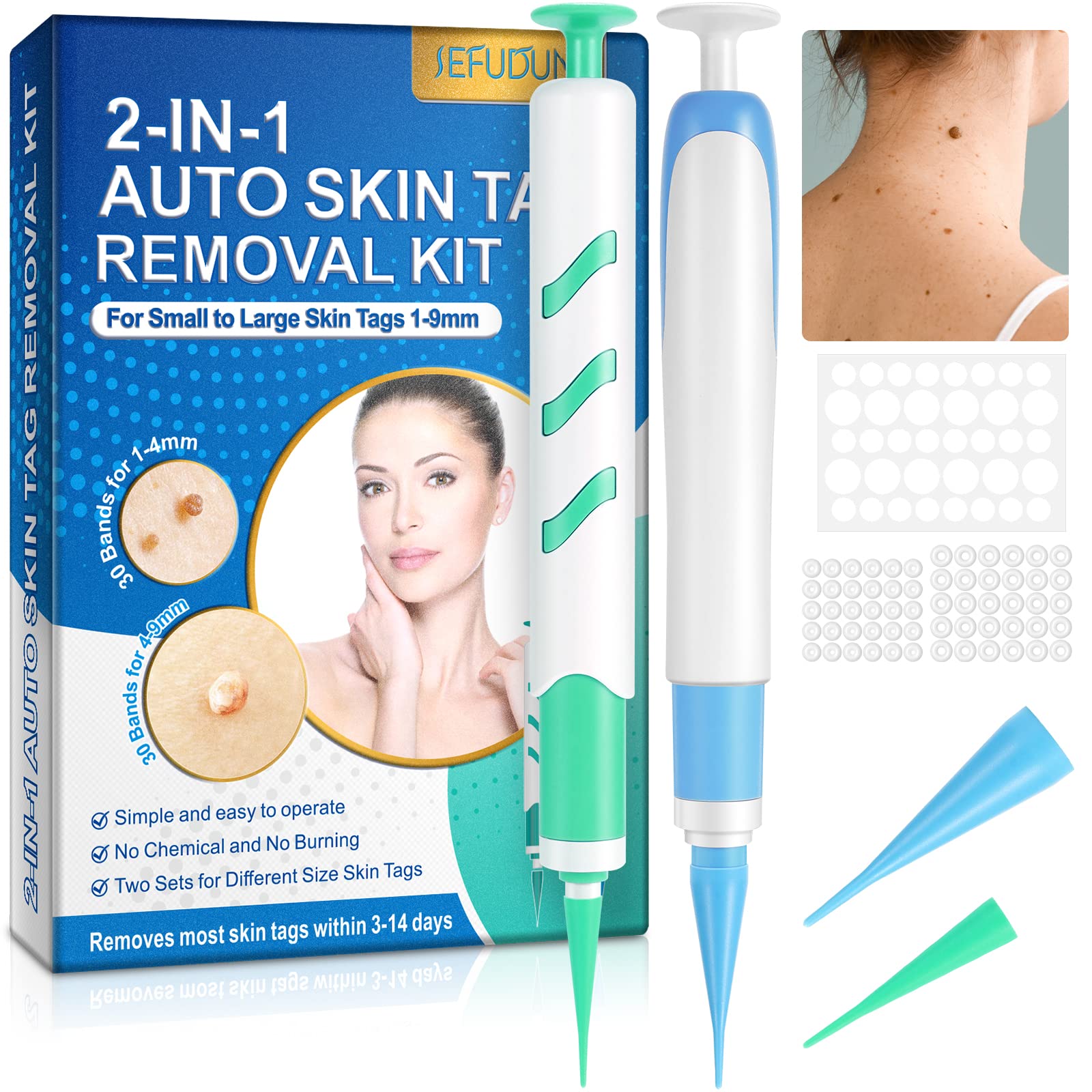Auto Skin Ta-g Remo-ver, Update Removal Kit for Small(1mm) to Large(9mm) Skin Tags, Safe Ta-g Remover Skin for Body & Face